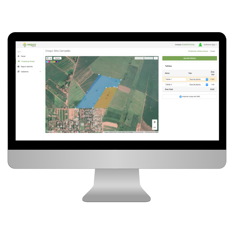 Croqui Software Seguro Agrícola