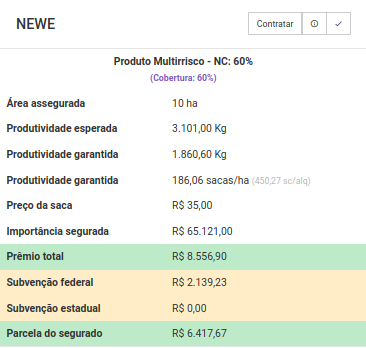 Contratar Seguro Agrícola a partir de simulação
